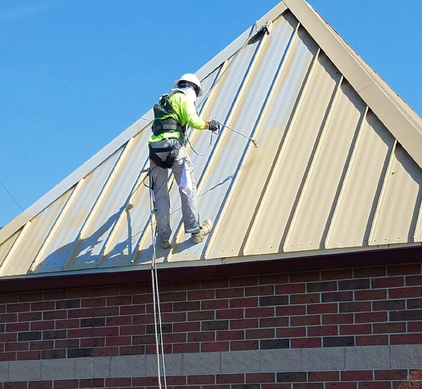 All Tech Coatings Decorating, Steubenville, Ohio, High School Roofing Project Restoration, PPG Coraflon ADS, Lumiflon FEVE Resin