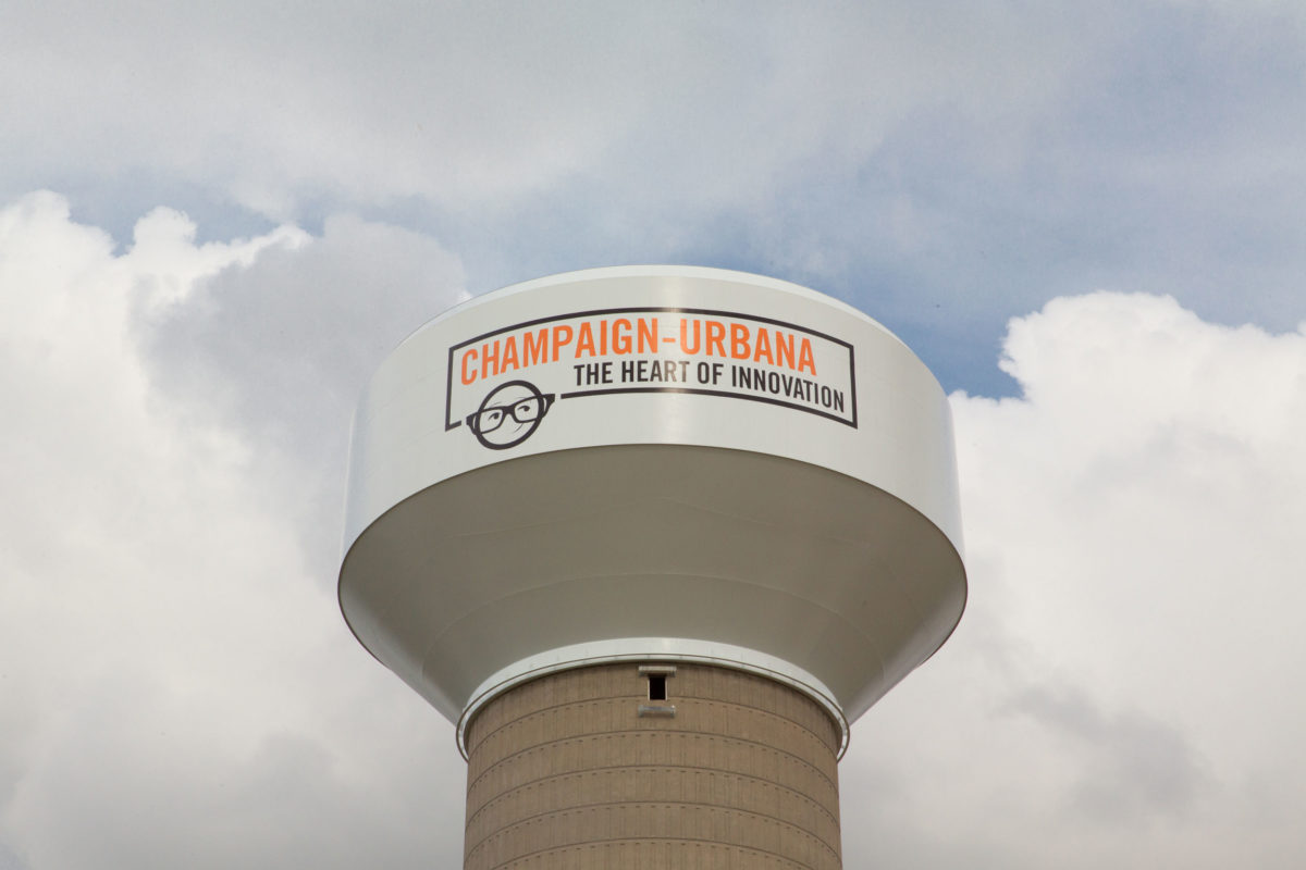 Champaign Urbana Elevated Water Tank, Tnemec Company, Hydroflon, Lumiflon FEVE, Illinois
