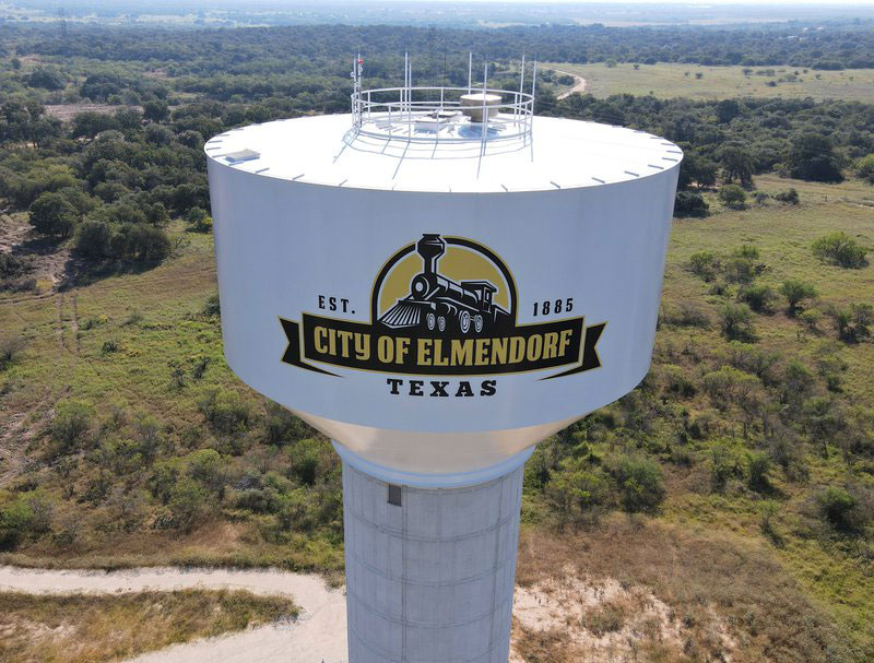 City of Elmendorf, Texas, Water Tank, Tnemec Company, TRC, Landmark Structures, Hydroflon