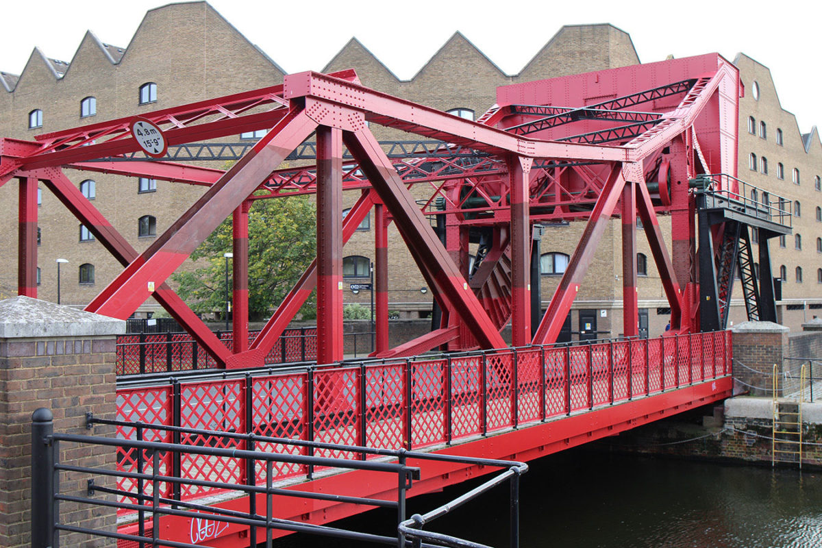 Glamis Road Bascule Bridge, East London, Unova Paint Products, Vitreflon