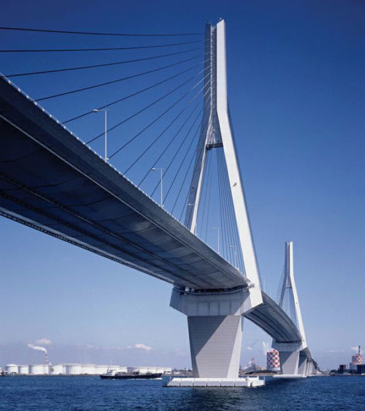 LUMIFLON FEVE Resin, Bridge Coatings, The Tsurumi Tsubasa Bridge, Japan