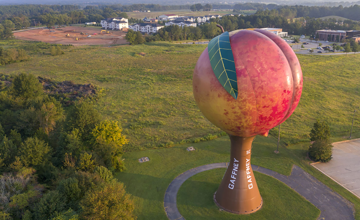 Peachoid Water Tank Gaffney South Carolina Peter Freudenberg Tnemec Hydroflon Lumiflon FEVE Resin